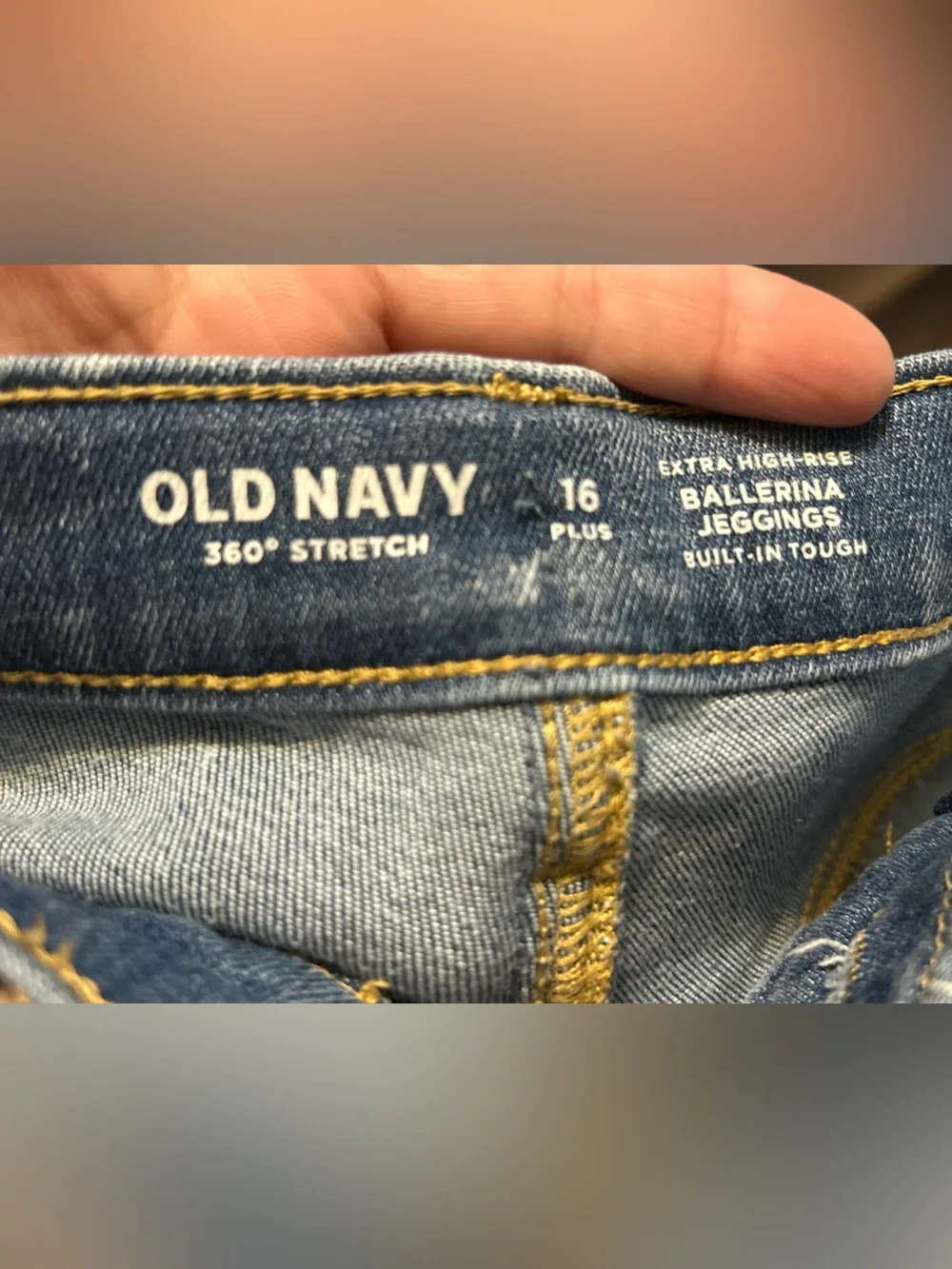 Old Navy Blue Skinny Jeans with Distressed Knees